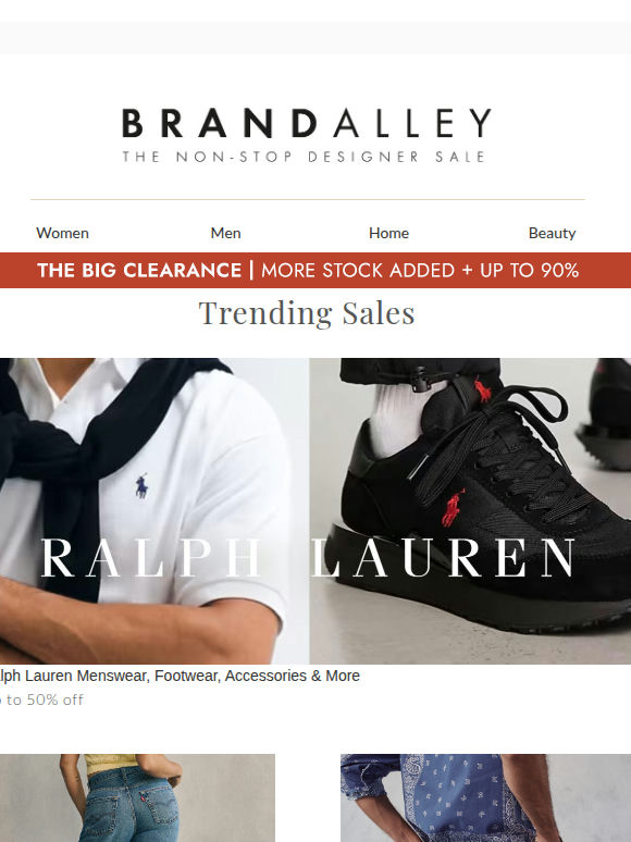 Up to 75% off Brands incl. Ralph Lauren, Levi's, Aquascutum & more