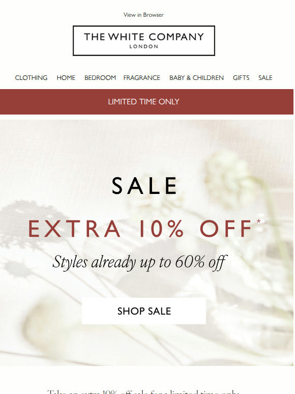 Extra 10% off sale for a limited time