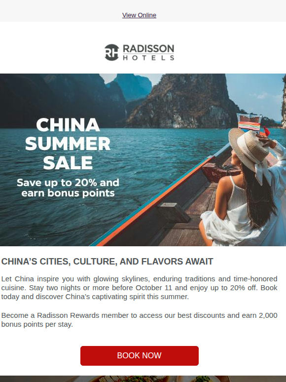 Thinking of China? Save up to 20%