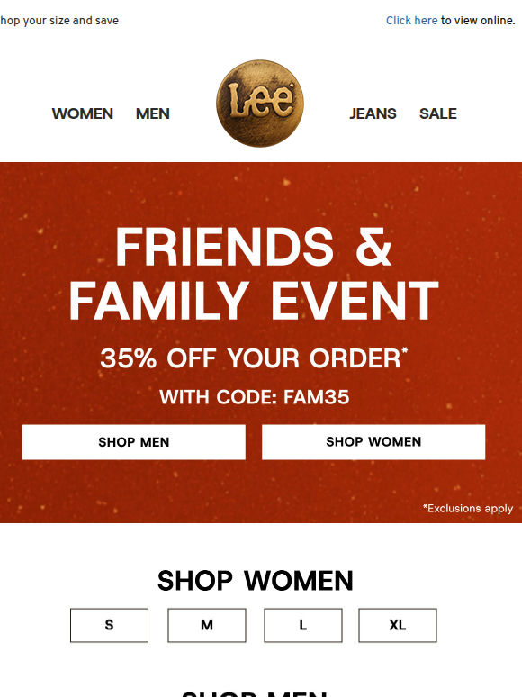 35% Off Friends & Family Sale