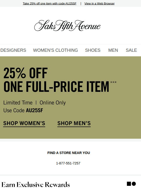 Treat yourself to something you love with 25% off