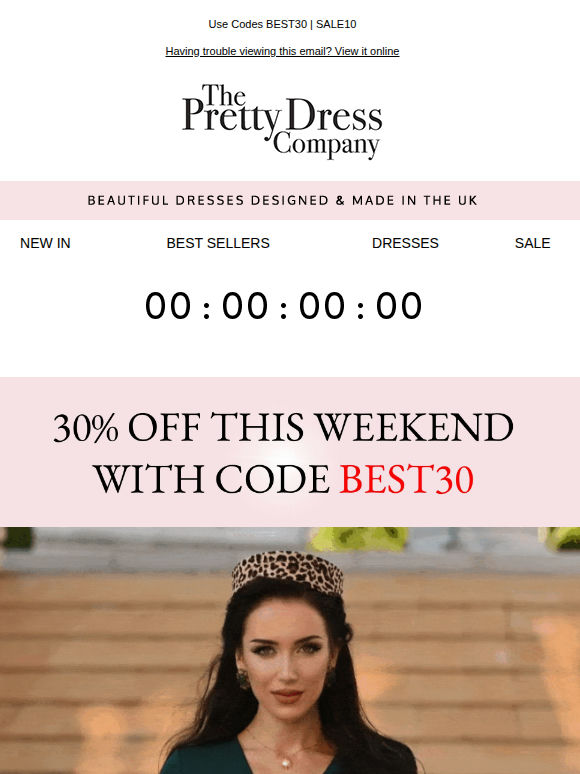 30% Off Bestsellers with code BEST30, plus an extra 10% off Sale items with SALE10 for this weekend only.