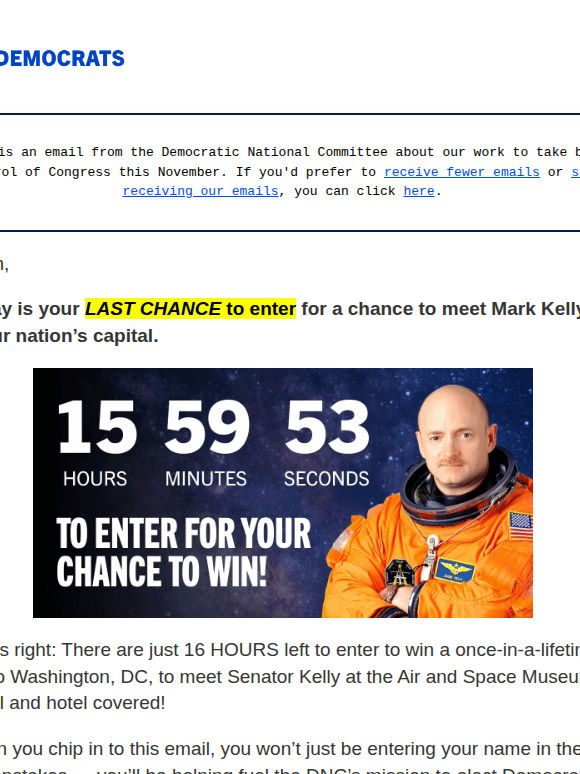 [LAST CALL] Your chance to meet Mark Kelly: