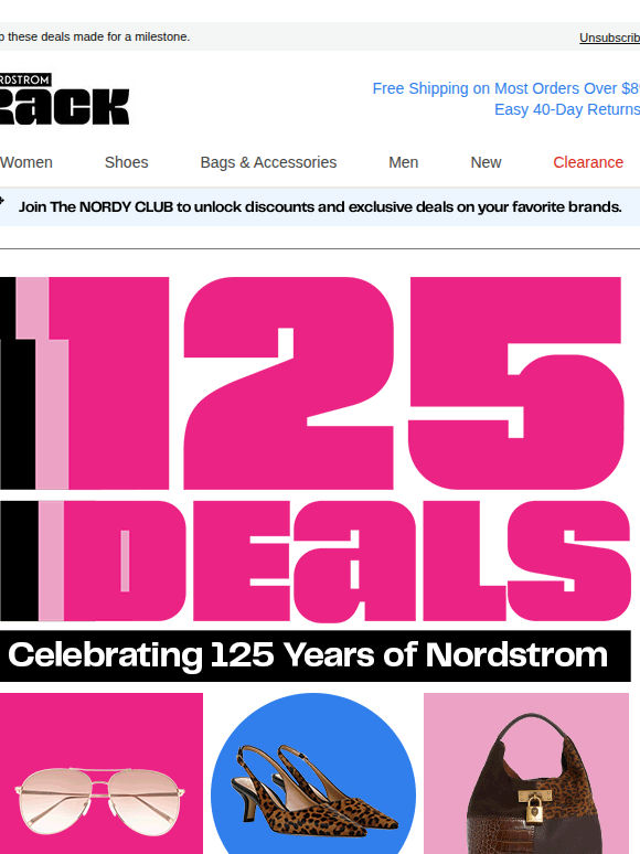 125 Deals up to 65% off. Rack ’em up.