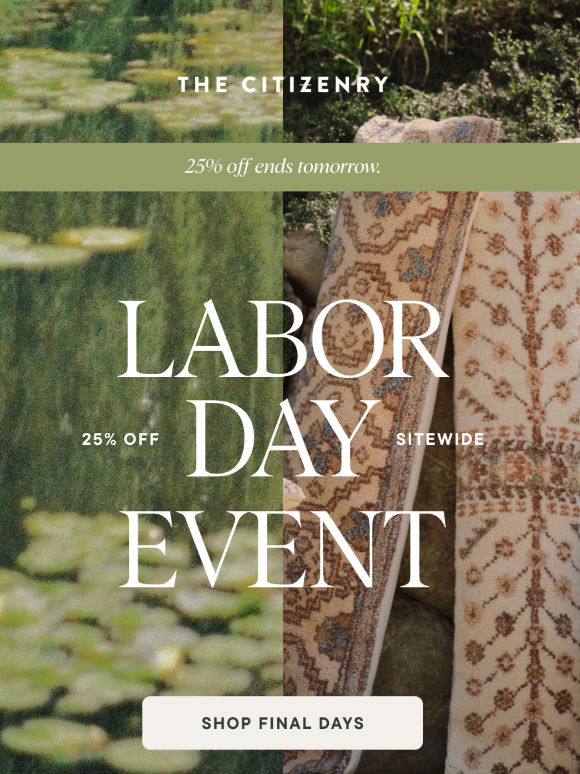 The final days of 25% off