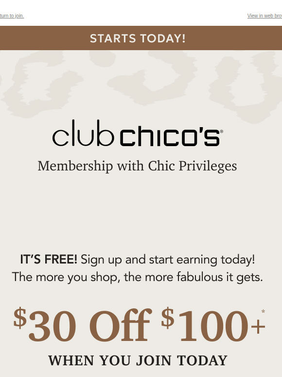 $30 off $100+ is yours!