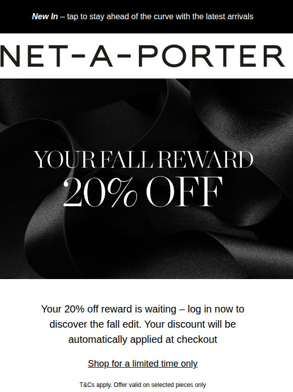 For a limited time only: 20% off
