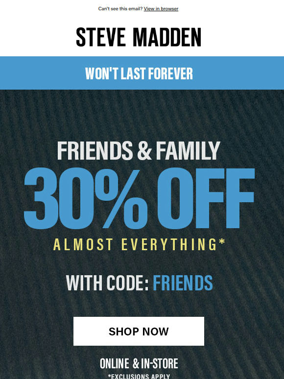Tick-Tock On 30% Off Almost Everything!
