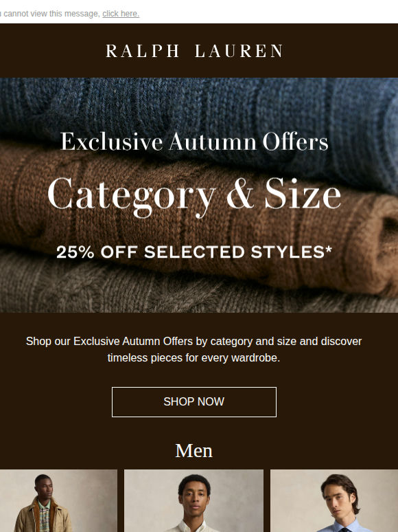 Shop Autumn Offers by Category & Size