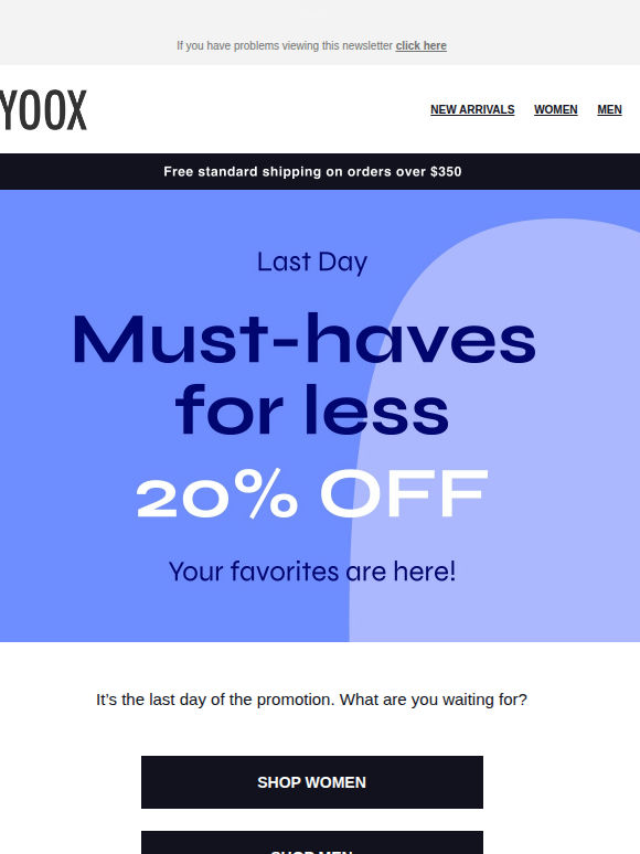 It’s the last day to get 20% OFF > What are you waiting for?