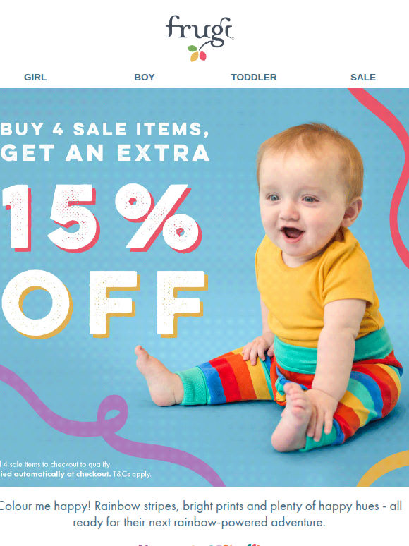4 Sale Finds = Extra 15% off! 🌈