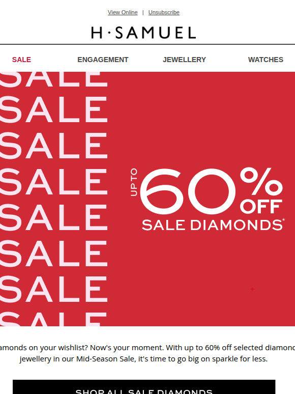 Diamonds. Up to 60% off. GO!