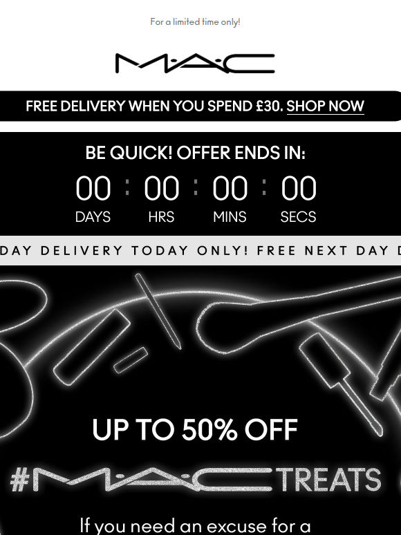 Free next day delivery + up to 50% off 👀
