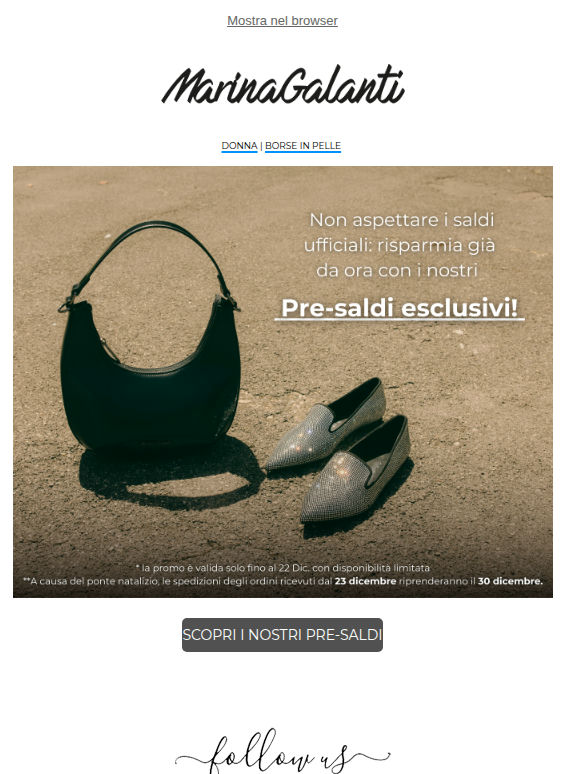 Con i nostri Pre-saldi puoi risparmiare!