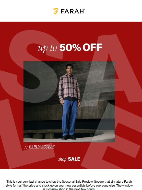 Last Hours To Get Up To 50% Off