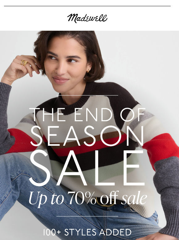 UP TO 70% OFF SALE: 100+ styles added