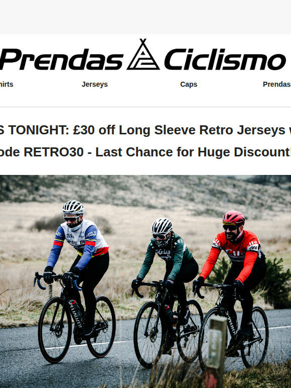 LAST CHANCE: £30 Off All Retro Long Sleeve Jerseys Ends Today! ⌛