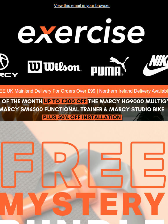 FREE Mystery Bundle with £50 or £100's worth of fitness equipment