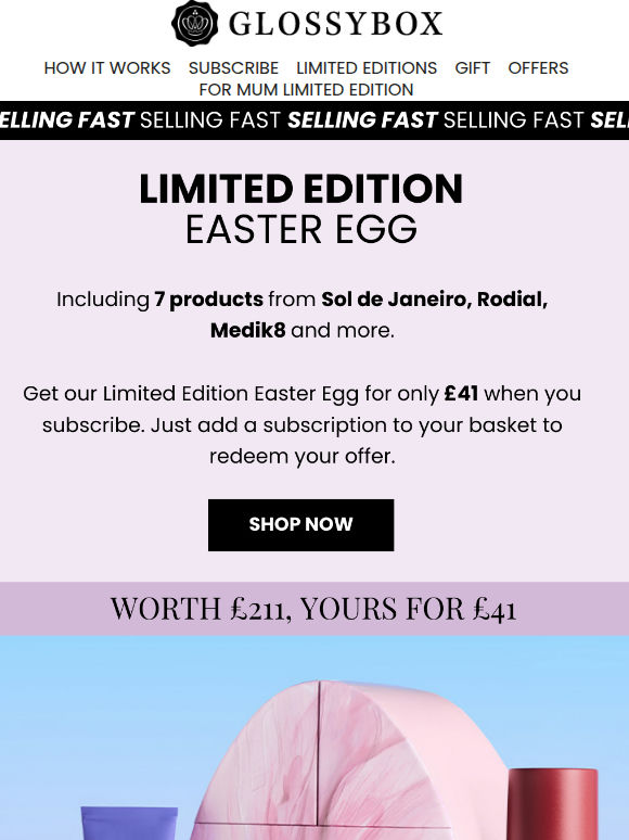 SELLING FAST 🐣 The GLOSSYBOX Easter Egg (Worth £211)
