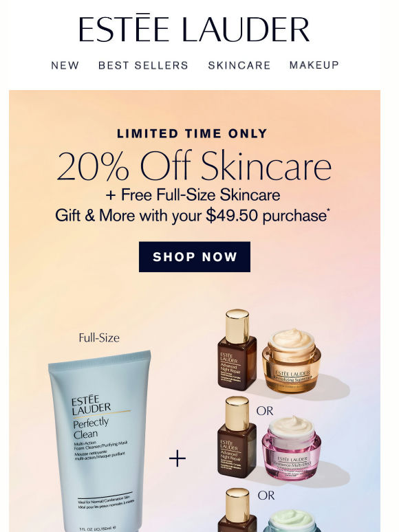🌟 20% Off Skincare & Free Full-Size Gift & More with purchase.