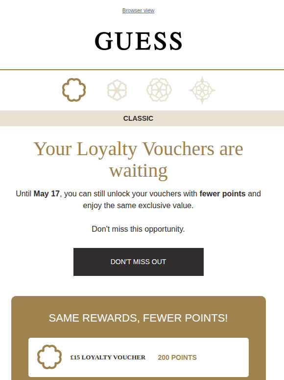 Last days to unlock your Loyalty Vouchers with fewer points