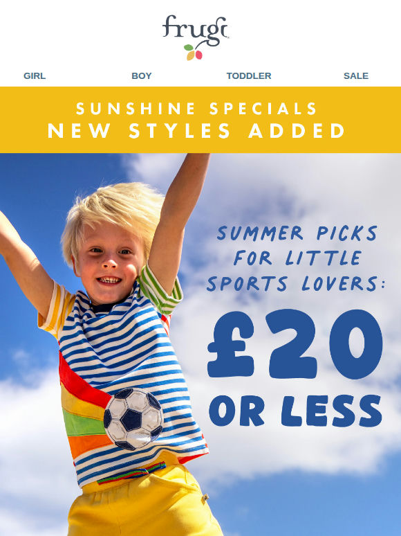 Winning Styles for Little Sports Stars: £20 or less