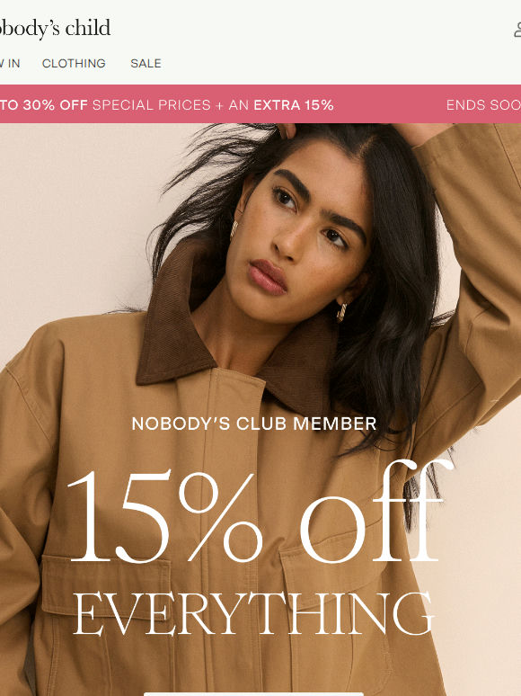 Your 15% off everything is waiting