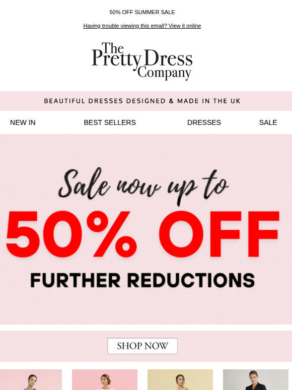 Sale now up to 50% off and further reductions
