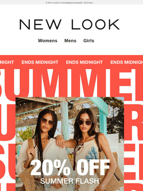 Ends midnight: 20% off summer flash