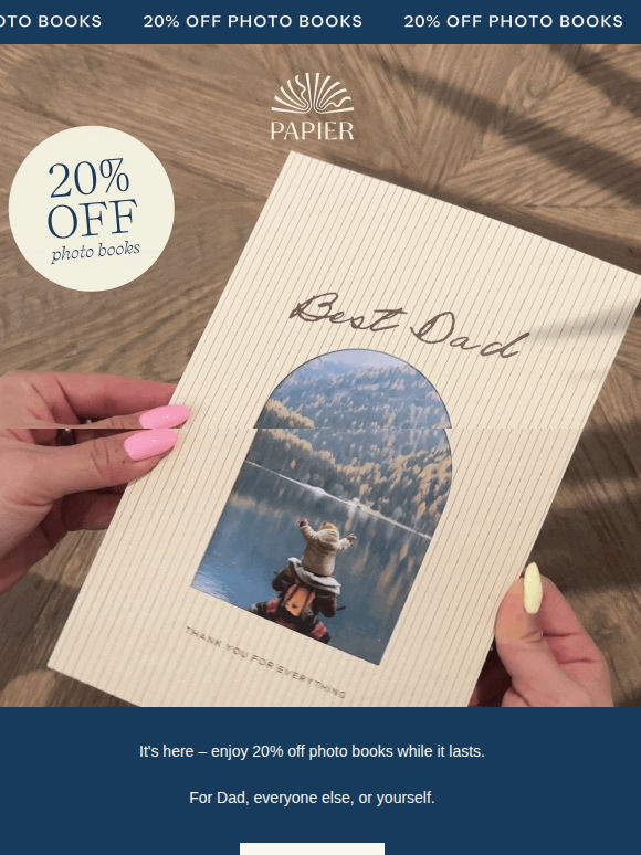 20% off photo books