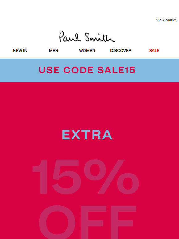 Extra 15% off this week only: Summer Sale