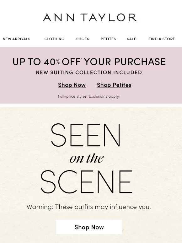 New Right Now: Up To 40% Off Your Purchase