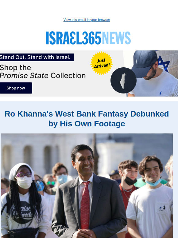 Ro Khanna's West Bank Fantasy, Debunked by His Own Footage and Today's Top Stories