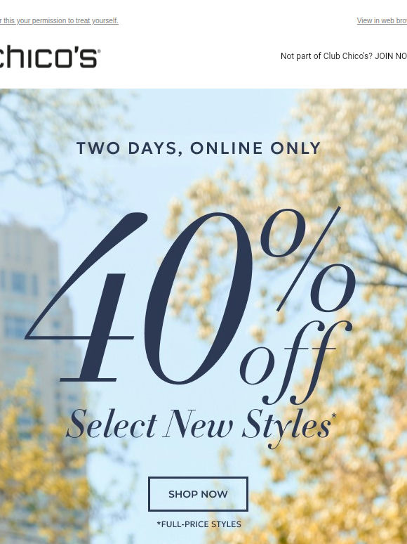 TWO DAYS ONLY: 40% off our favorite new styles