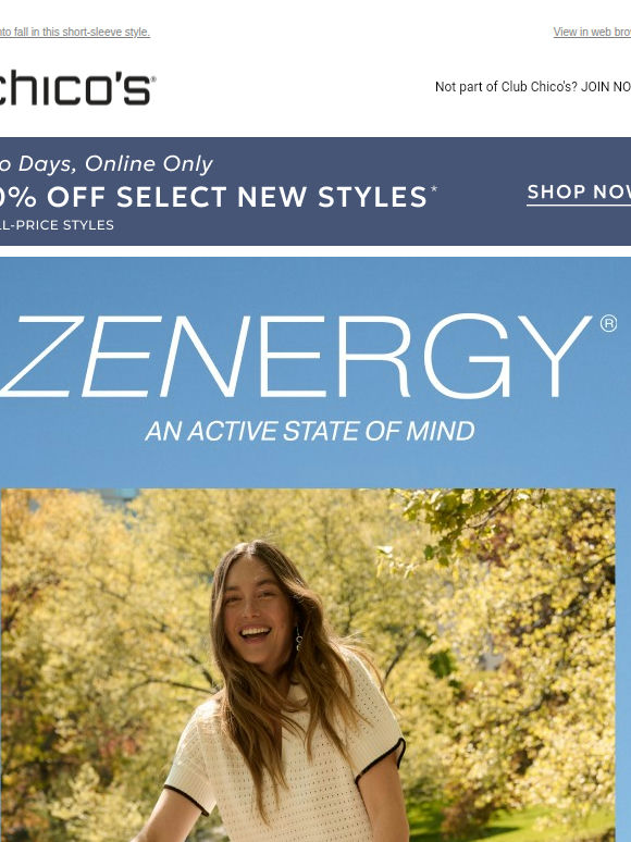 Now sporting: The new Zenergy® knit. + 40% off faves
