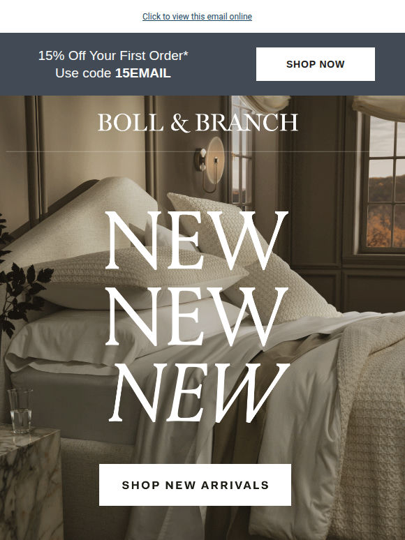 Don't miss out: new arrivals + 15% off