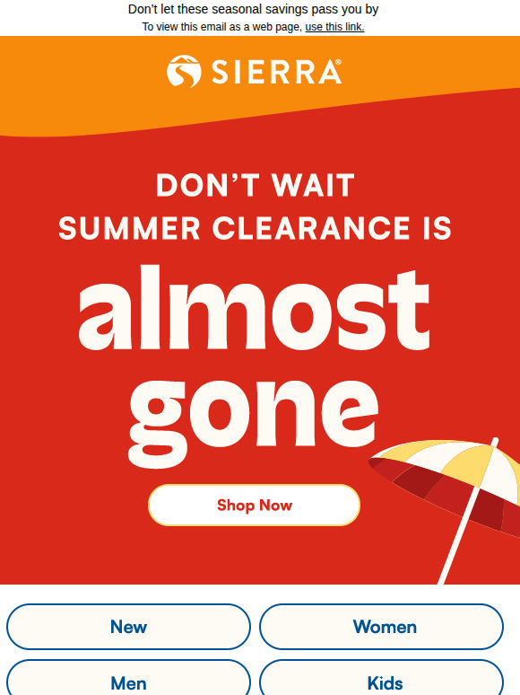 Almost gone: Summer Clearance​
