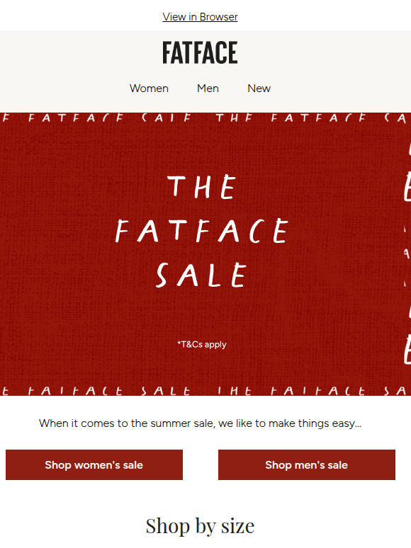 The Summer Sale: Find your size