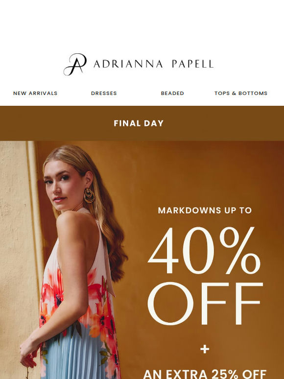 Markdowns Up To 40% + An Extra 25% Off