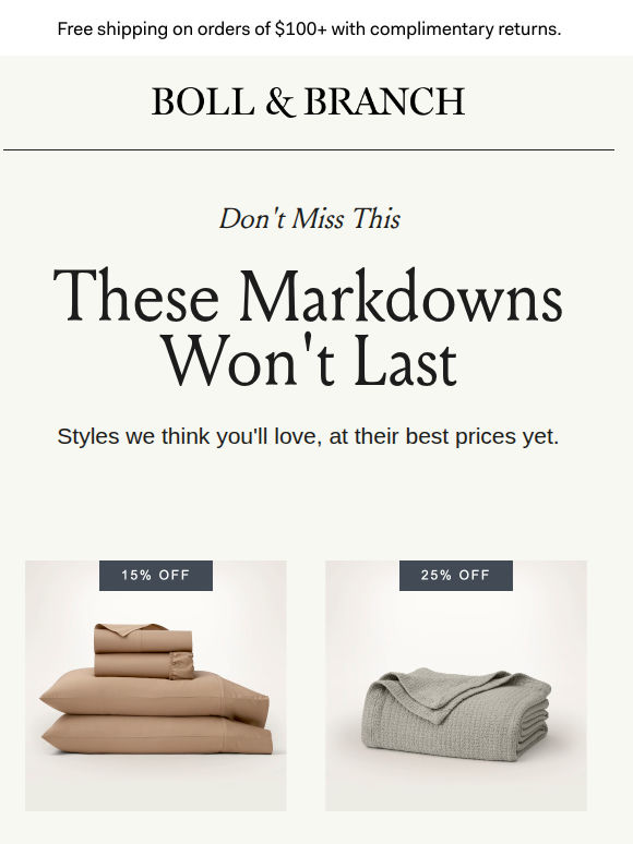 Don't miss these markdowns ⏰