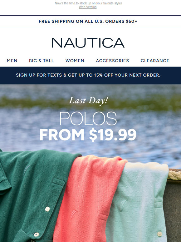 LAST DAY! Polos from $19.99