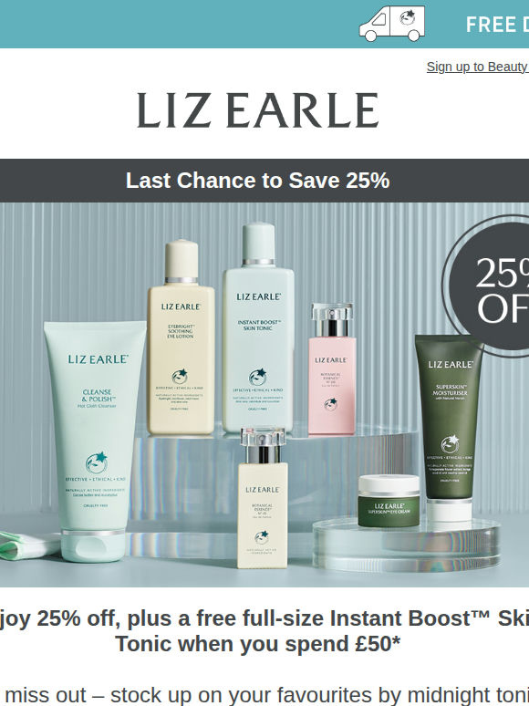 Ends midnight | 25% off & FREE gift
