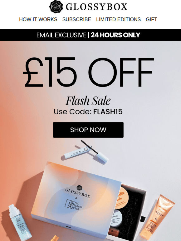 24 HOURS ONLY! £15 Off The Beauty Crop