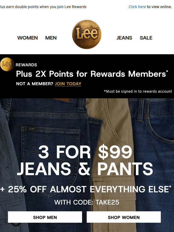 3/$99 Jeans & Pants
