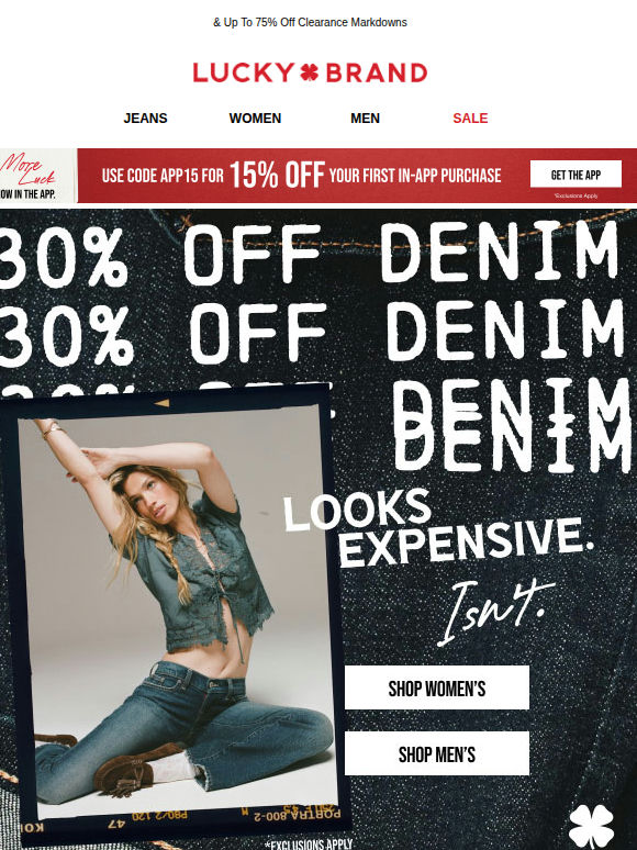 🏃 Act Fast! 30% Off Denim Is Going On Now!