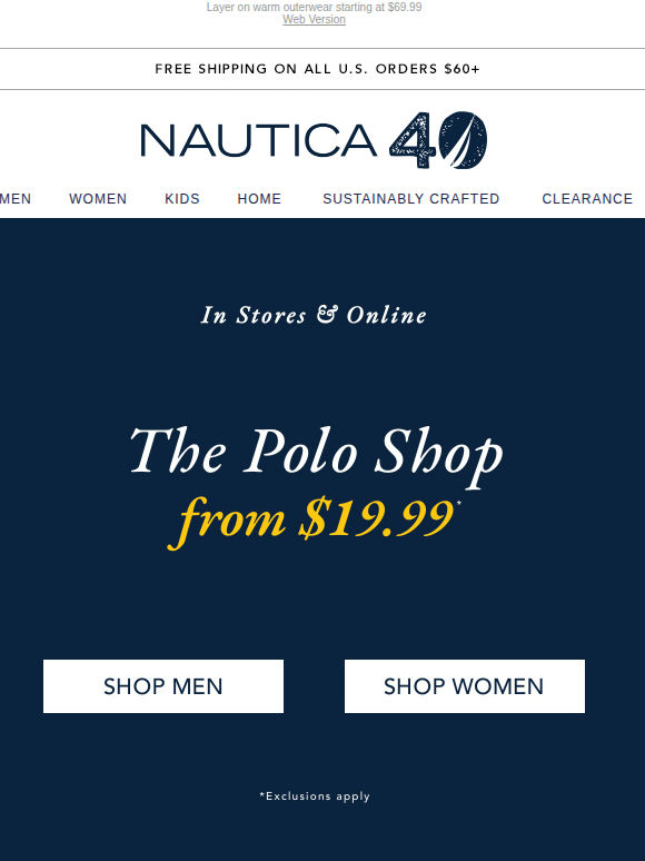 Signature polos from $19.99 inside!