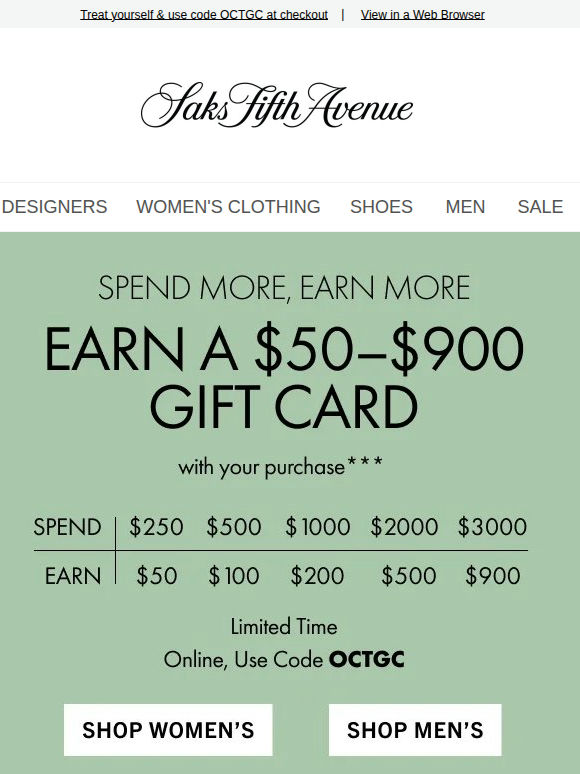 Want a $50–$900 gift card with your purchase?