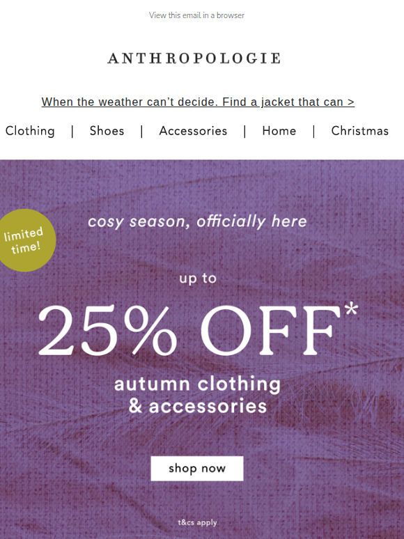 Cosy season: Up to 25% OFF