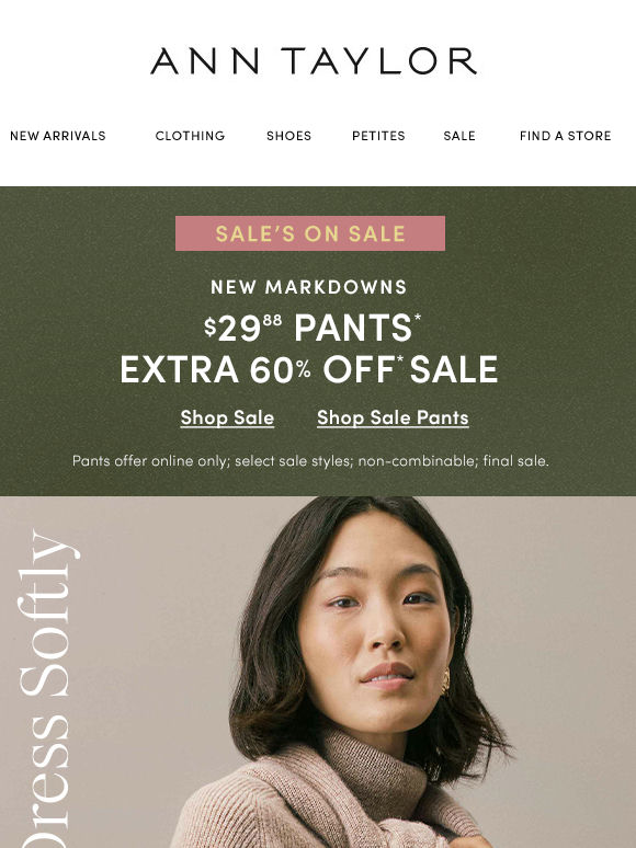 Last Call To Shop $29.88 Pants & An Extra 60% Off Sale