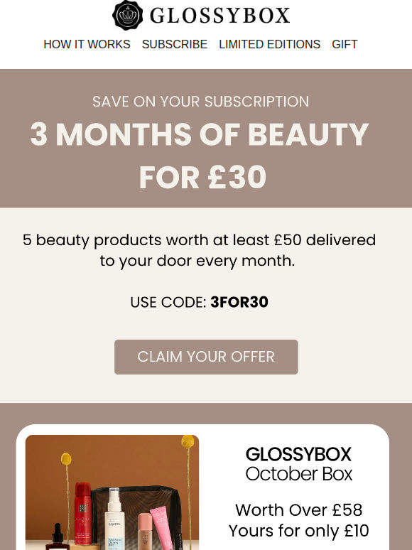 IT'S BACK: 3 Months £30 ⚠️